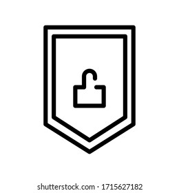 Online security outline and thin line icon isolated on white background EPS Vector