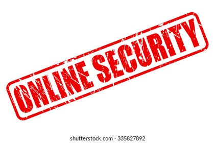 ONLINE SECURITY red stamp text on white