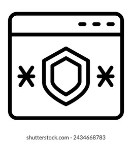 Online Security Vector Line Icon Design
