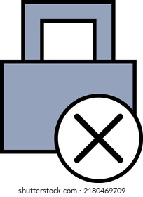 Online security wrong password, illustration, vector on a white background.