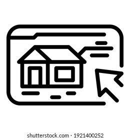 Online selection home icon. Outline online selection home vector icon for web design isolated on white background