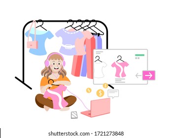 Online seller at her home as she checks new order and stock of product.