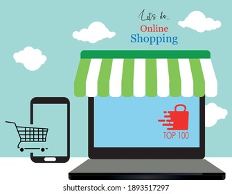 venta en línea de diseño plano todo el contenido 