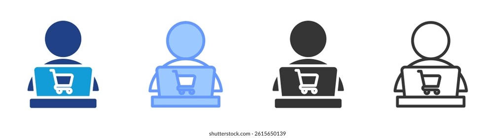 Online Selling icon set multiple style collection