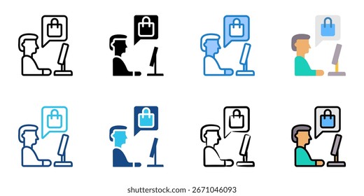 online selling icon set multiple style collection 
