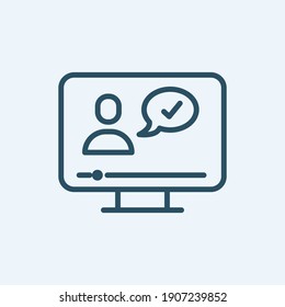 Online Seminar Line Vector Icon for Achievement, Success, Motivation and more. Editable Stroke. 48x48 Pixel Perfect