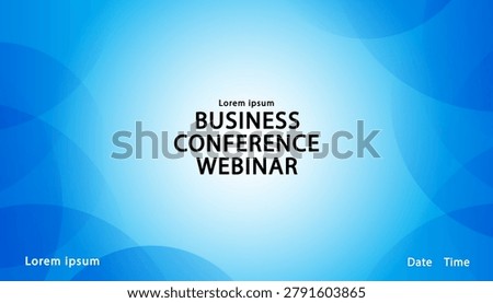 Online seminar presentation template featuring minimalist liquid curves on border. Eye-catching business event backdrop design with schedule text placeholders, perfect for digital marketing announcements, technology forum covers, and training course web headers.