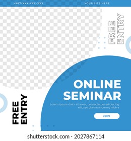 Online seminar, webinar feed design social media post template