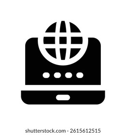 online server glyph icon. Strong and solid vector icon for websites, mobile interfaces, presentations, and visual branding. High quality and easy to edit.