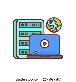 Online Server icon in vector. Logotype