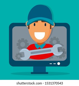 online service center concept vector illustration symbol