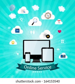 Online service concept vector illustration