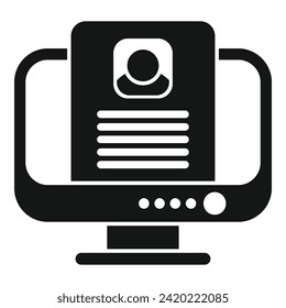 Online service documents icon simple vector. Take head cv. Business deal