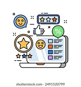 Online Service Filled Color Icon, Vector illustration