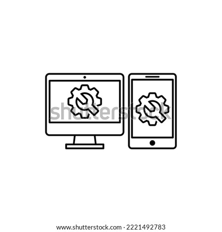 Online Service icon. Gear icon. Setting icon.