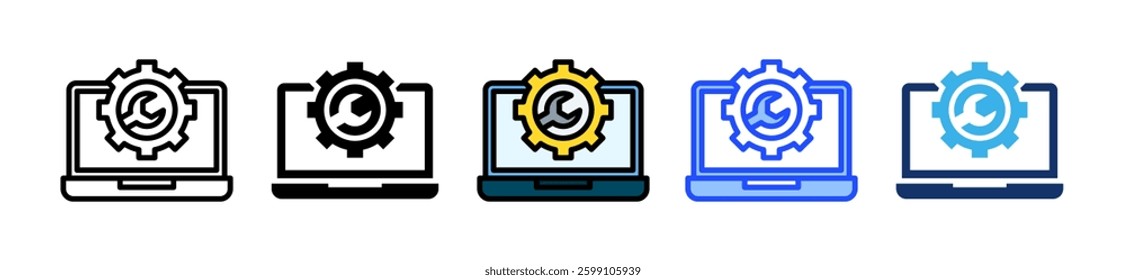 Online Service Icon Set With Multiple Style Collection
