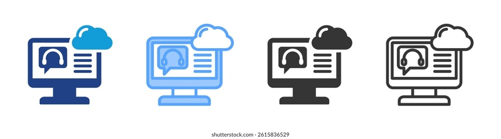 Online Service icon set multiple style collection