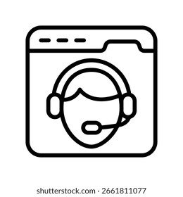 Online Service Vector Outline Icon. EPS 10 File
