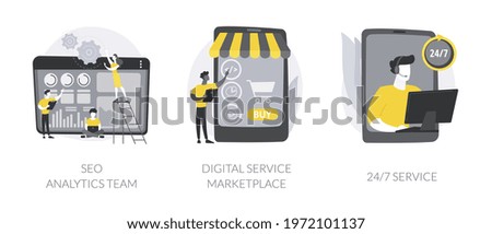 Online services abstract concept vector illustrations.