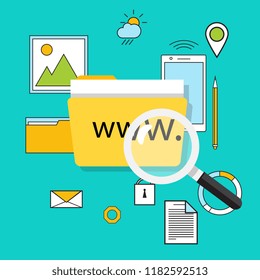 Online services concept. Web design, design, e-commerce, marketing. Vector illustration
