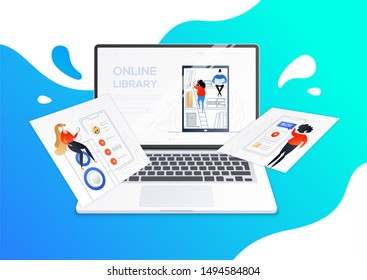 Online services - flat design style colorful web banner