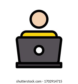 online services vector flat color icon 
