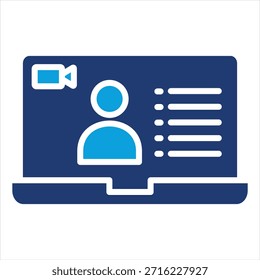 Sesiones en línea Flat Blue Icon Style