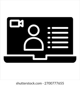Online Sessions Glyph Icon Vector Illustration
