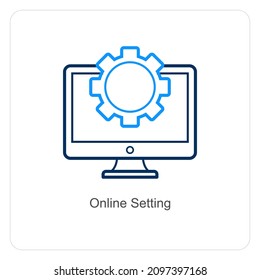 Online Setting Or  System configuration Icon Concept