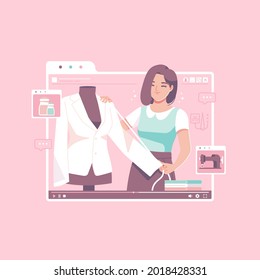 Online Sewing Classes illustration background