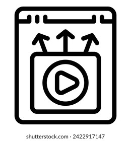 Icon für Online-Inhalte steht für Vektorgrafik. Virale Videos. Mobile Daten teilen