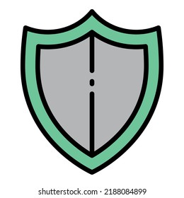 Online shield icon outline vector. Cyber attack. Crime risk