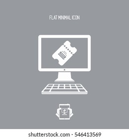 Online ship ticket - Vector icon for computer website or application