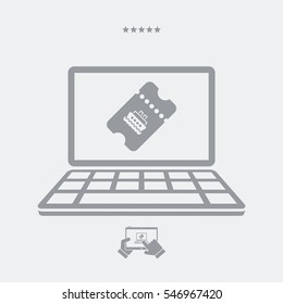 Online ship ticket - Vector icon for computer website or application
