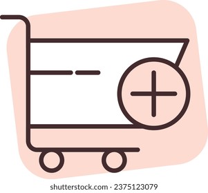 Online shippment cart, illustration or icon, vector on white background.