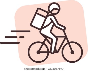 Online shippment food delivery, illustration or icon, vector on white background.