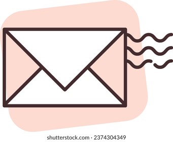 Online shippment letter, illustration or icon, vector on white background.