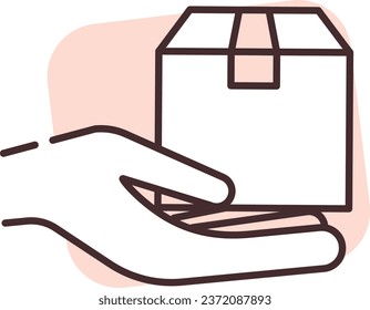 Online shippment offer, illustration or icon, vector on white background.