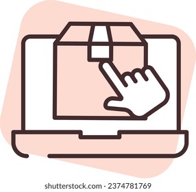 Online shippment sellect, illustration or icon, vector on white background.