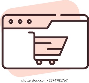 Online shippment supermarket, illustration or icon, vector on white background.