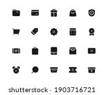 Online shooping 20 solid icons set design. Contains such as money, walllet, discount, tag, gift, bag and more. Vector illustration Eps 10