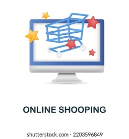 Online Shooping icon. 3d illustration from internet of things collection. Creative Online Shooping 3d icon for web design, templates, infographics and more