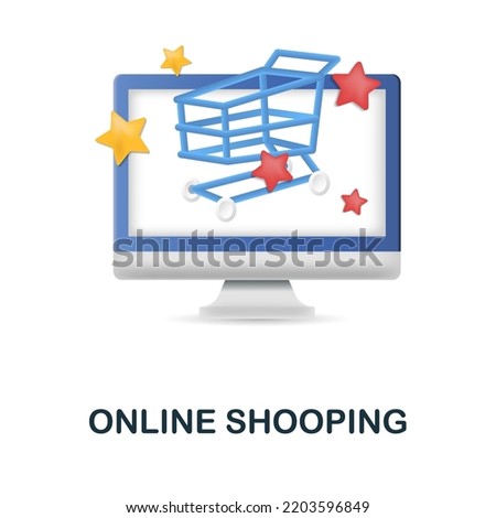 Online Shooping icon. 3d illustration from internet of things collection. Creative Online Shooping 3d icon for web design, templates, infographics and more
