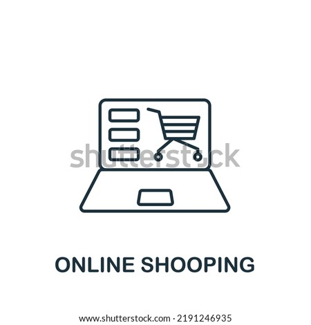 Online Shooping icon. Line simple icon for templates, web design and infographics