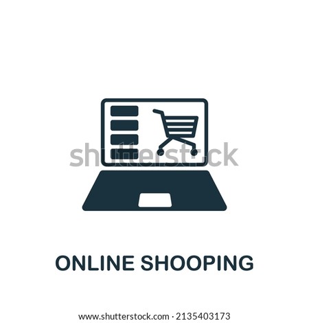 Online Shooping icon. Monochrome simple icon for templates, web design and infographics