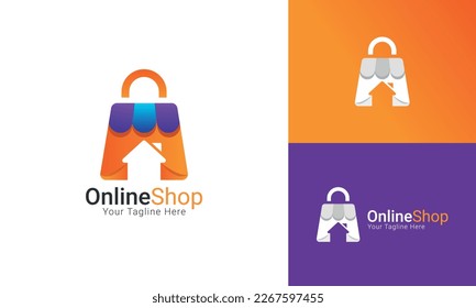 Online Shop 3D Logo designs Template. Illustration vector graphic of shopping cart and shop bag combination logo design concept. Perfect for Ecommerce, discount or store web element. Company emblem