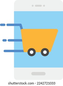 ilustración plana vectorial de aplicaciones de compras en línea