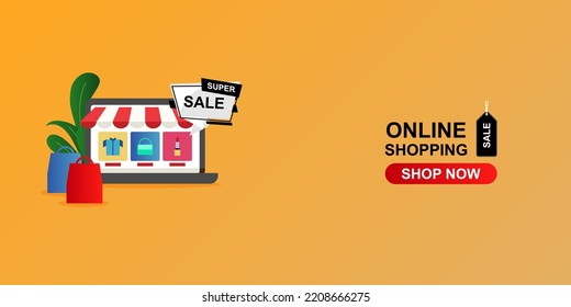 online shop background vector. online shop concept illustration