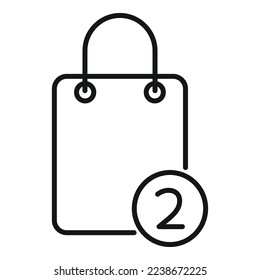 Online shop bag icon outline vector. Web store. Internet card