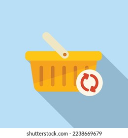 Online shop basket icon flat vector. Sale store. Web internet